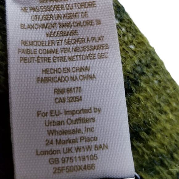 Free People FP BEACH Moss Green Mohair Tiger Stripe Cardigan Size M - Picture 10 of 12